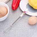 Ceramic Handle Stainless Steel Hand Egg Beater Egg Stirring Whisk (White)
