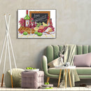 14CT Counted Partial Cross Stitch DIY Wine Fruit Hand Painting Living Room Decor