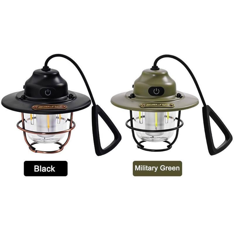 Retro LED Lanterns Hanging Emergency Outdoor Tent Camping Light (Black)