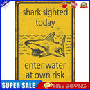 Warning Slogan Plate Metal Tin Plaque for Beach Seaside Waters Notice Sign