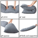 Full Body Pillowcase Sleeper Breathable Long Bed Throw Pillow Cover (Grey) Newly