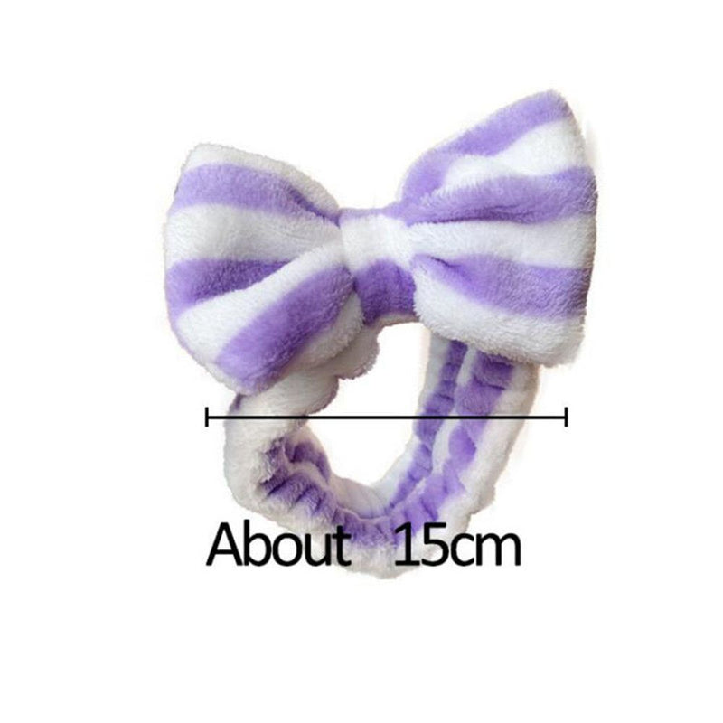 Elastic Colorful Plush Bow Women Girls Headbands Makeup Headwrap Wash Face Band