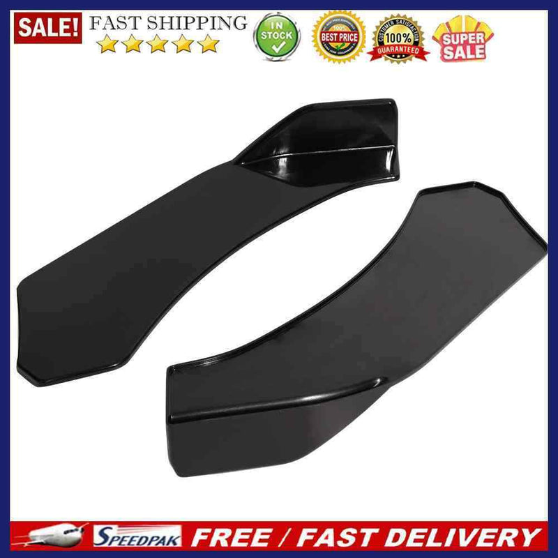Universal Gloss Black Car Front Bumper Lip Splitter Chin Spoiler Left+Right
