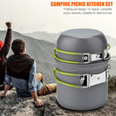 2pcs /Set Portable Camping Cookware Outdoor Hiking Picnic Tableware Pot