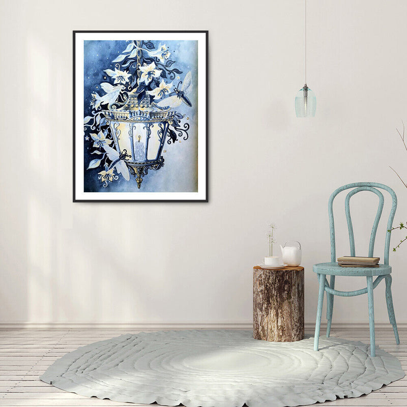 5D DIY Diamond Painting Phalaenopsis Wall Light Full Round Drill Mosaic Pictures