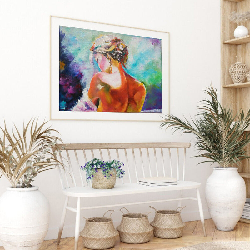 Girl Back Paint By Numbers Kit DIY Frameless Acrylic Art Picture On Canvas