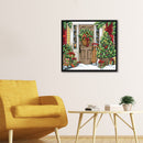 DIY Printed Welcome Christmas Cross Stitch Partial Embroidery Canvas Wall Decor