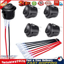 5pcs Round Rocker Switch ON Off DC12V-24V Toggle Switch for Car Automotive Newly