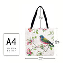Motingdi Flower and Bird Printed Car Shopping Bag, Casual, Large Cape