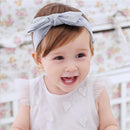 Korean Stripe Bow Knot Baby Hair Band Infant Elastic Headband(Sky Blue)