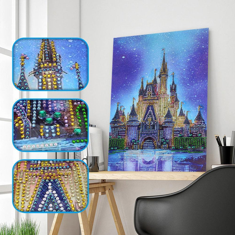 DIY Special Shaped Diamond Painting Cross Stitch Home Decor (DZ220 Castle) Newly