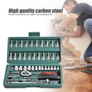 46pcs/set Carbon Steel Combination Set Wrench Socket Spanner Screwdriver