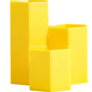 3 Lattices Makeup Brush Storage Box Cosmetics Pen Holder Organizer (Yellow)