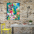 Painting By Numbers Kit DIY Birds Flowers Canvas Oil Art Picture Home Decor