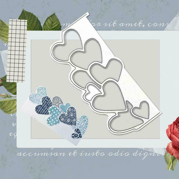 Heart Border Edge Frame Metal Stencil DIY Scrapbook Craft Cards Album M2G8