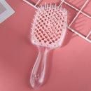 Wide Teeth Air Cushion Comb Scalp Massage Hair Brush (Transparent Pink)
