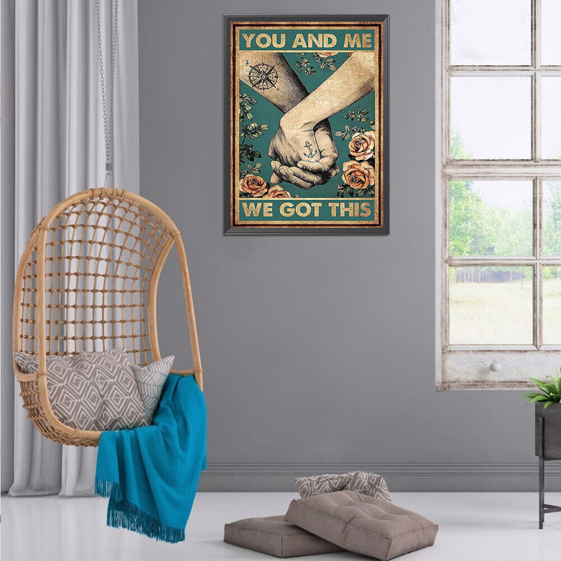 Full Embroidery Hand in Hand Printed Cross Stitch 11CT 3 Strand Cotton Kit