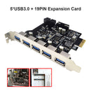 PCI Express Expansion Card 5-Port USB 3.0 HUB Extender Adapter for Desktop PC