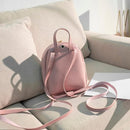 Simple Hit Color Bowknot Backpacks Women Small Shoulder Crossbody Bags PU Leathe