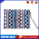 Women Canvas Stripe Bohemian Messenger Bag Flap Crossbody Bag (Purple)