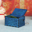Retro Wooden Merry Christmas Music Box Storage Box Ornament Gift (Blue)