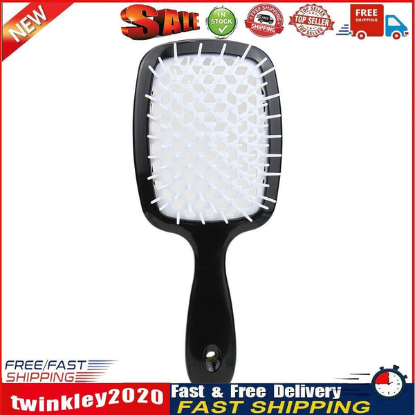 Hollow Detangling Hairdressing Comb Wet Dry Hair Scalp Plate Combs (Black) Newly