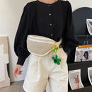 Straw Chest Packs Fanny Belt Bags Fashion Summer Messenger Crossbody Bag Pouch
