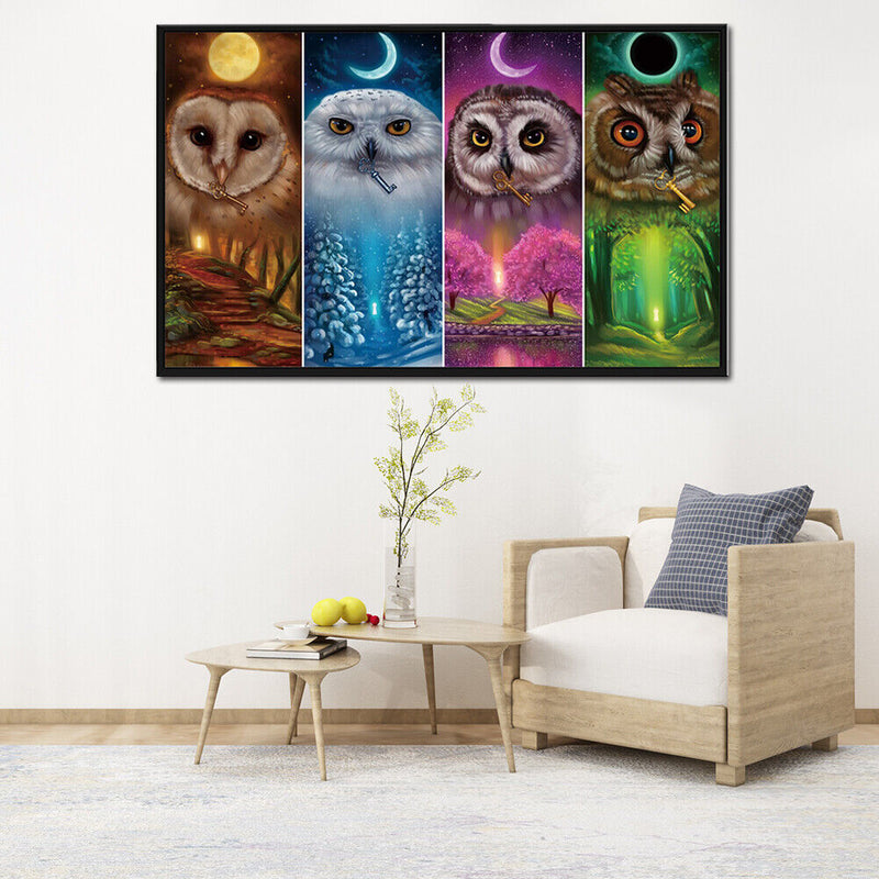 5D Diamond Painting Full Square Drill Color owl Picture of Rhinestone