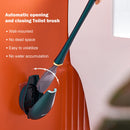 Toilet Brush with Holder Set Auto Wall-Mounted Deep-Cleaning (Dark Green)