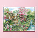 Full Embroidery Mountain Villa Stamped 11CT Needlework Set DIY Cross Stitch K