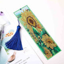 5D DIY Sunflower Mosaic Rhinestone Cross Stitch Leather Page Marker Bookmark