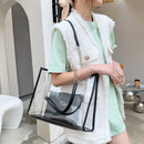 Women Transparent Large Shoulder Bag Fashion Pouch Summer 2pcs Composite Bags