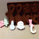 Baking Snowman Chocolate Stocking Tree Silicone Mould Cake Snowman