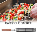BBQ Outdoor Fish Grilling Basketball Durable Roasting Chicken Clip with Wood Handle