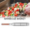 BBQ Outdoor Fish Grilling Basketball Durable Roasting Chicken Clip with Wood Handle