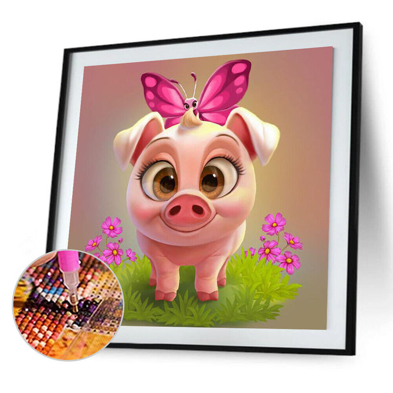 5D Full Round Drill Diamond Painting Cute Pig Mosaic Kits Wall Art (LD457) Newly