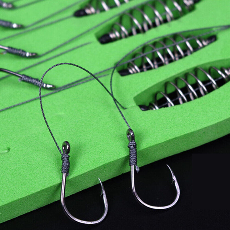 5pcs Carp Fishing Double Hook Bait Feeder Fishing Tackle Barbed Fishing Tools