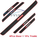 Car Door Scuff Sill Cover Panel Step & Rear Trunk Edge Rubber Protector Strips