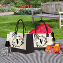 Canvas Shoulder Bags Letters Flower Hit Color Simple Portable Shopping Handbags