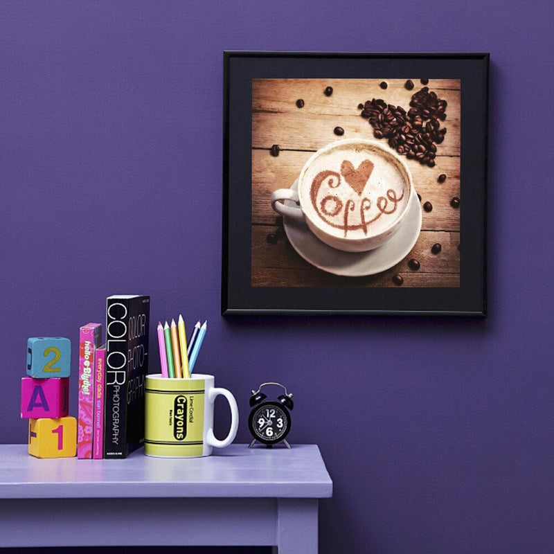 DIY Diamond Painting Kit Full Round Drill Coffee and Coffee Bean Home Decoration