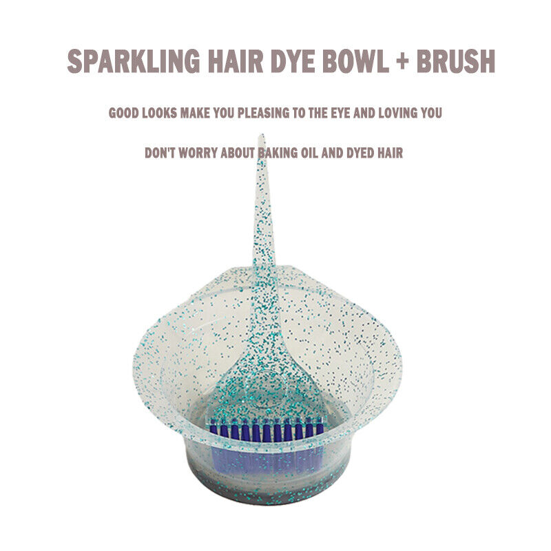 Professional Hair Dyeing Brush Bowl Hair Coloring Comb Mixing Bowls (Blue) Newly