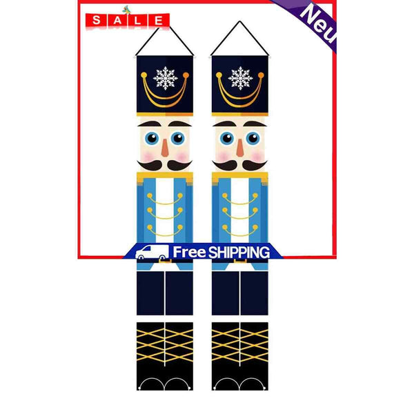 Christmas Nutcracker Soldier Banner Merry Christmas Decorations for Outdoor