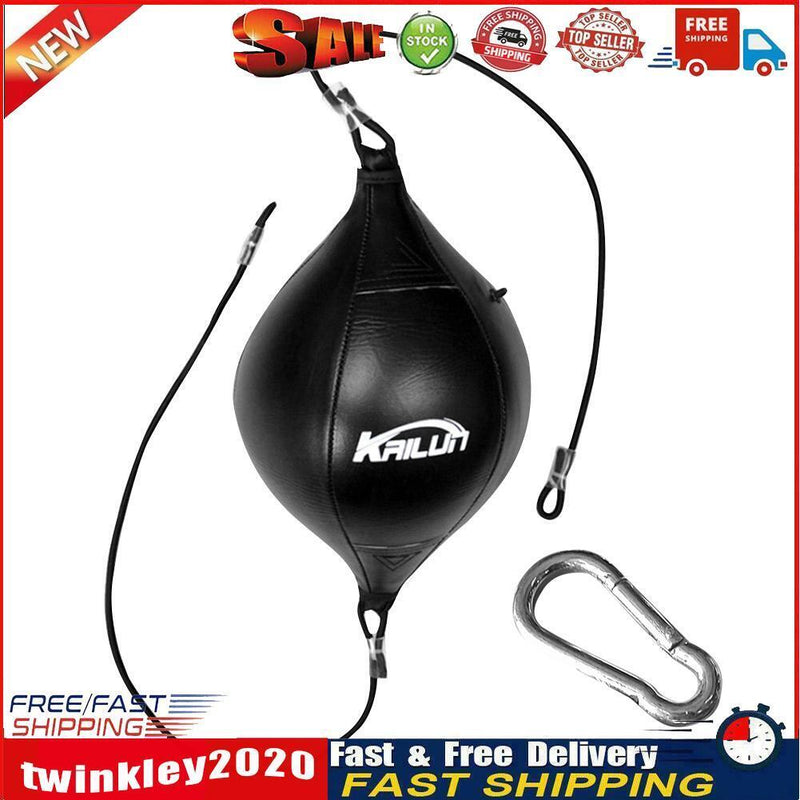 Pear Double End PU Punching Ball Reflex Speed Boxing Bag (Black) Newly