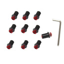 10pcs 5mm/0.20in Motorcycle Windscreen Windshield Bolt Screw Kit (Red)