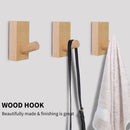 Wood Wall Hooks - Decorative Design Adhesive Hooks Single Organizer for Wal