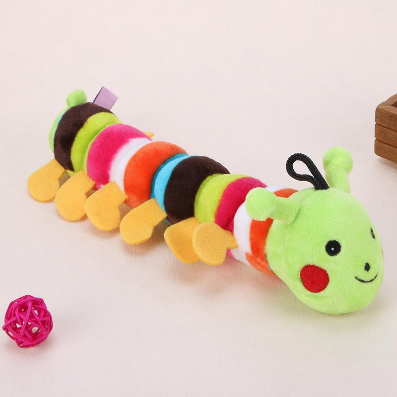 Pets Toys Cute Longworm Shape Plush Sound Squeaker Chew Bite Toys(Green)