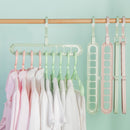 6pClothes Wardrobe Hanger Hook Clothing Hanging Rack Shelf Organizer (Grey)