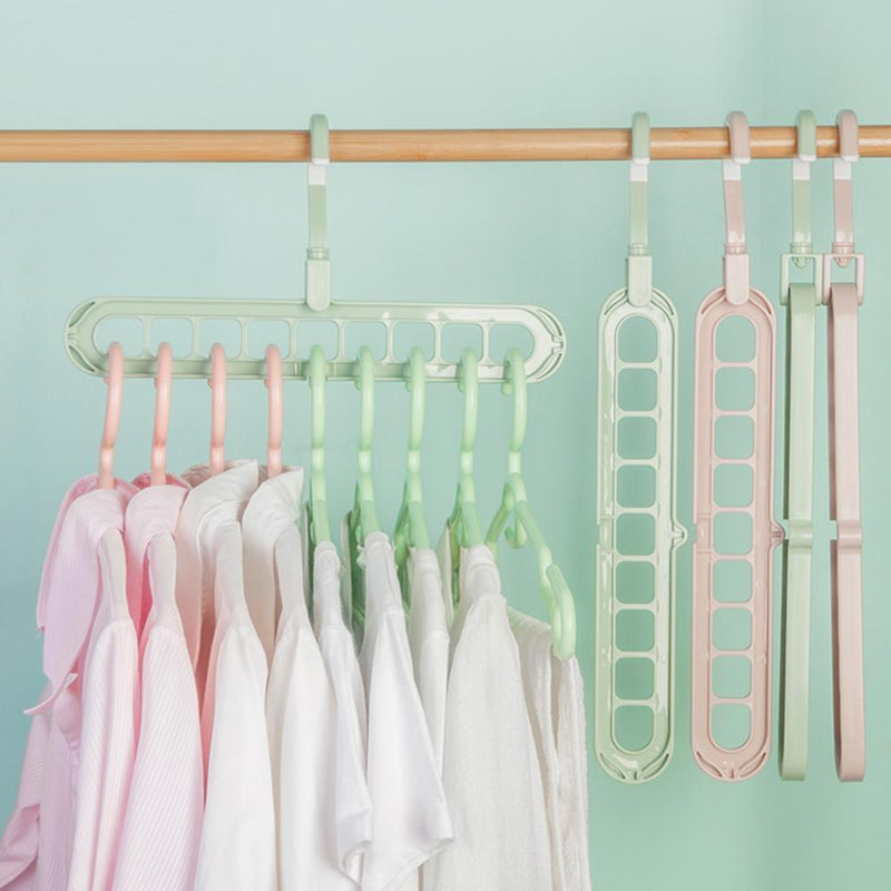 6pClothes Wardrobe Hanger Hook Clothing Hanging Rack Shelf Organizer (Grey)