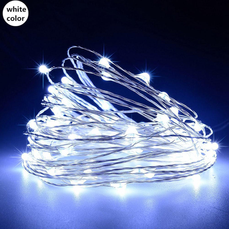 200 LED 22m Solar Copper Wire String Lamp Garden Decorative Light (White) Newly