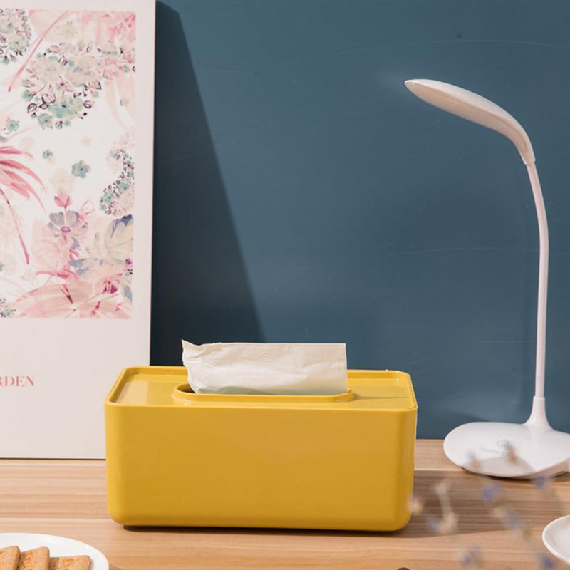 Plastic Tissue Box Contain Paper Towel Storage Organizer for Office Living Room